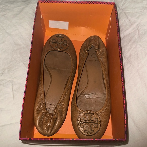 Tory Burch Minnie Leather Logo Travel Ballerina Flats Size: 7.5 - Picture 11 of 11